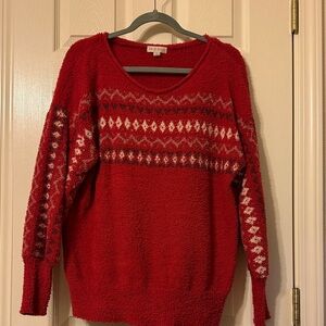 Knox Rose Red Fair Isle Crewneck Sweater